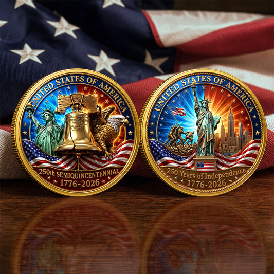 USA 250th Anniversary Commemorative Coin, Gold And Silver 250th Coin, 1776-2026 Gift for Independence Day ETHY-05056300