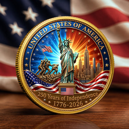 USA 250th Anniversary Commemorative Coin, Gold And Silver 250th Coin, 1776-2026 Gift for Independence Day ETHY-05056300