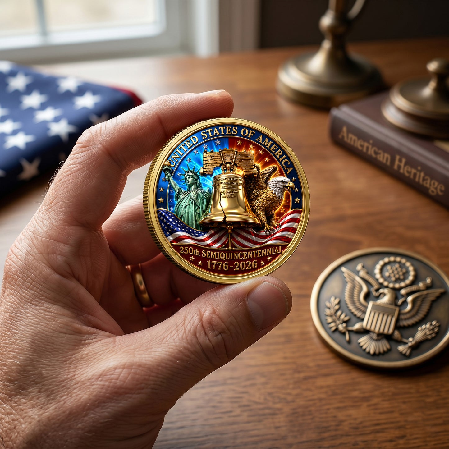 USA 250th Anniversary Commemorative Coin, Gold And Silver 250th Coin, 1776-2026 Gift for Independence Day ETHY-05056300