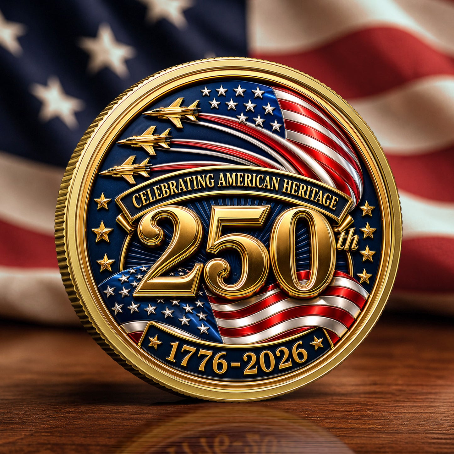 250th Anniversary USA Independence 1776–2026 Commemorative Coin, Gold And Silver 250th Coin, Patriotic Gifts ETHY-05056300