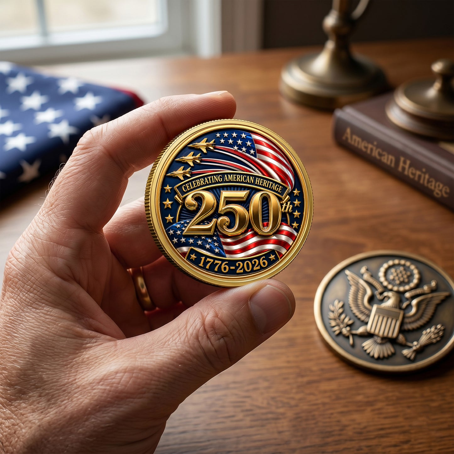 250th Anniversary USA Independence 1776–2026 Commemorative Coin, Gold And Silver 250th Coin, Patriotic Gifts ETHY-05056300