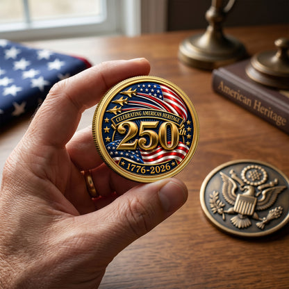 250th Anniversary USA Independence 1776–2026 Commemorative Coin, Gold And Silver 250th Coin, Patriotic Gifts ETHY-05056300