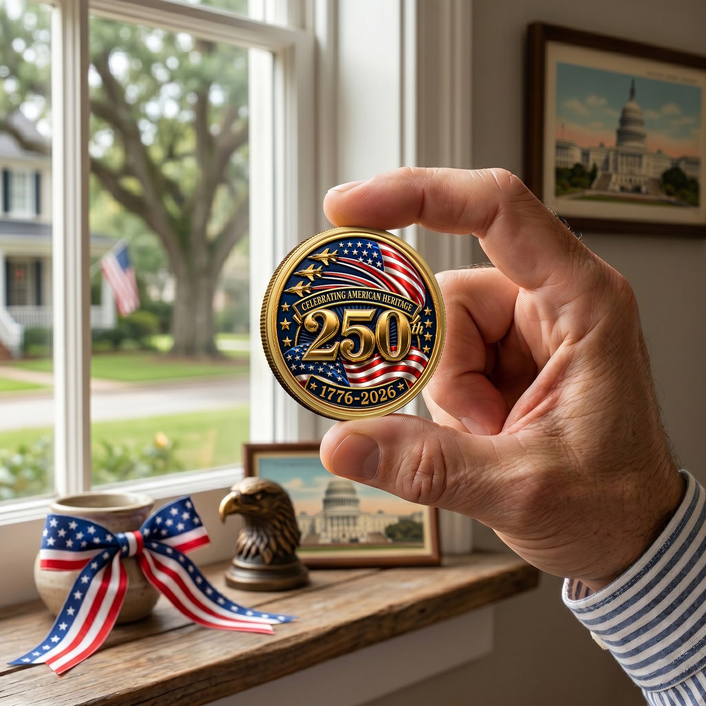 250th Anniversary USA Independence 1776–2026 Commemorative Coin, Gold And Silver 250th Coin, Patriotic Gifts ETHY-05056300