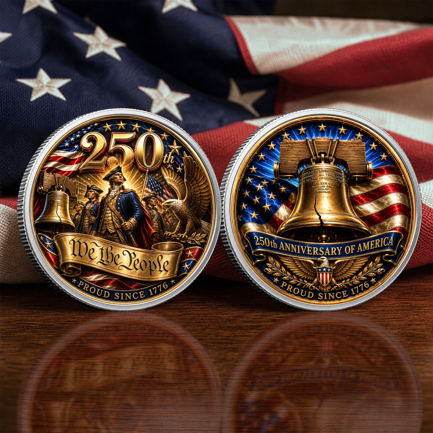 America 250th Anniversary Commemorative Coin, Gold And Silver 250th Coin, We The People Patriotic Gift ETHY-05056300