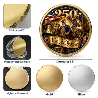 America 250th Anniversary Commemorative Coin, Gold And Silver 250th Coin, We The People Patriotic Gift ETHY-05056300