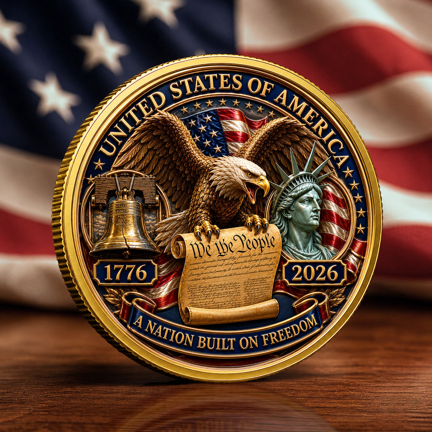 America 250th Anniversary Commemorative Coin, Gold And Silver 250th Coin, Independence Day Gifts ETHY-05056300