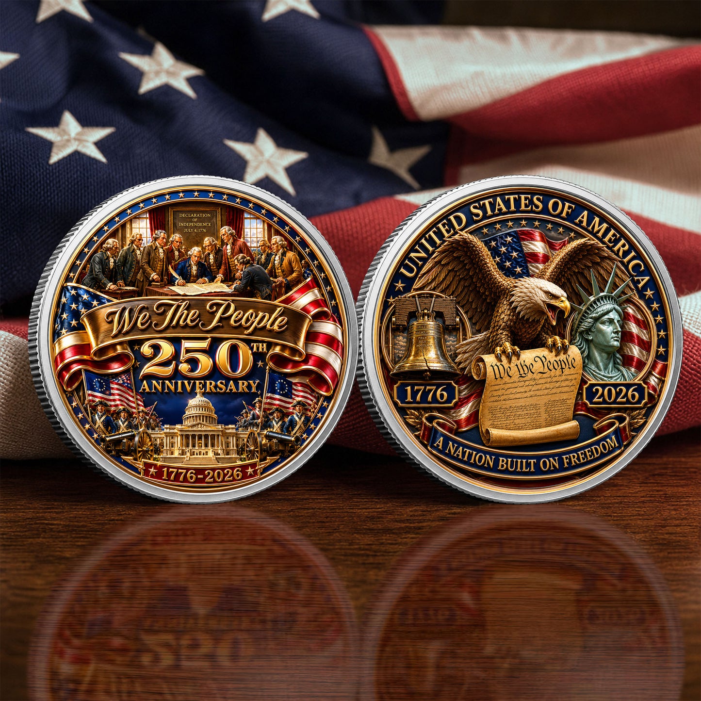 America 250th Anniversary Commemorative Coin, Gold And Silver 250th Coin, Independence Day Gifts ETHY-05056300