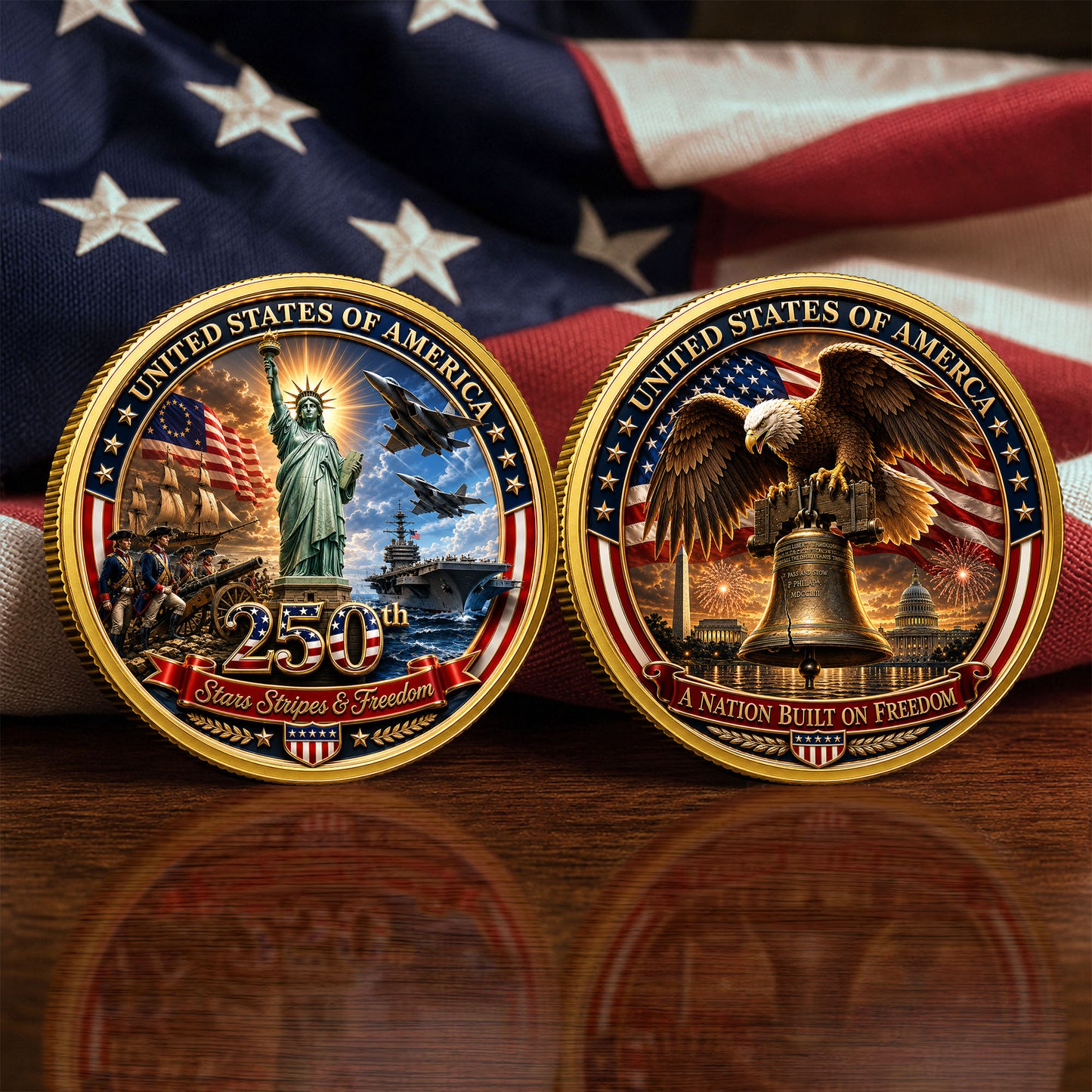 250th Independence Commemorative Coin, Gold And Silver 250th Coin, USA 250th Anniversary Coin, 1776-2026 Patriotic Gifts ETHY-05056300