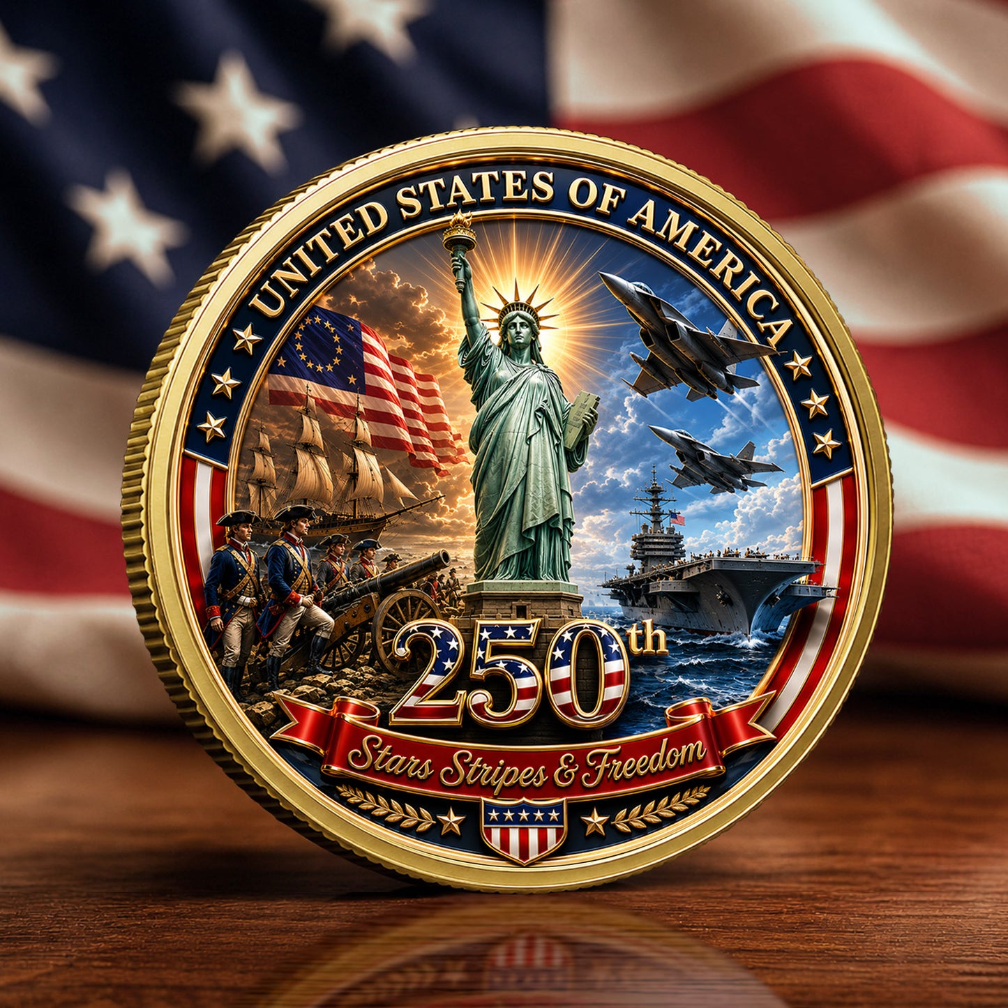 250th Independence Commemorative Coin, Gold And Silver 250th Coin, USA 250th Anniversary Coin, 1776-2026 Patriotic Gifts ETHY-05056300