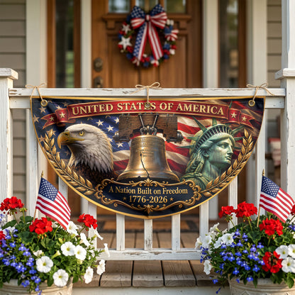 America 250th Anniversary Semicirle Flag, Patriotic Decor, Fourth of July Outdoor Decor ETHY-05156481