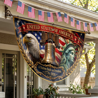 America 250th Anniversary Semicirle Flag, Patriotic Decor, Fourth of July Outdoor Decor ETHY-05156481