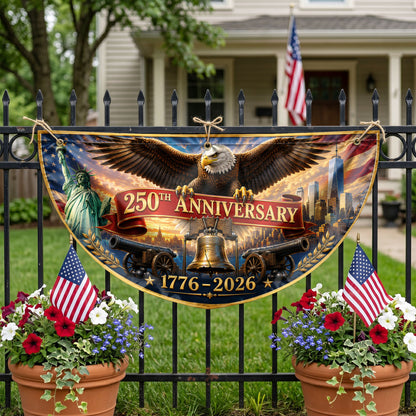 250th Anniversary America Semicirle Flag, 1776–2026 Patriotic USA Independence Decor ETHY-05156481