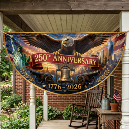 250th Anniversary America Semicirle Flag, 1776–2026 Patriotic USA Independence Decor ETHY-05156481