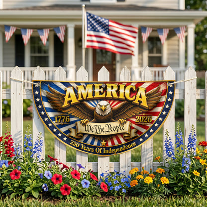 America 250th Anniversary Semicirle Flag, USA 1776-2026 Flag, Fourth of July Outdoor Decor ETHY-05156481
