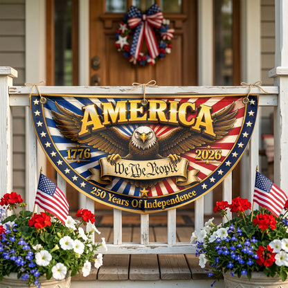 America 250th Anniversary Semicirle Flag, USA 1776-2026 Flag, Fourth of July Outdoor Decor ETHY-05156481