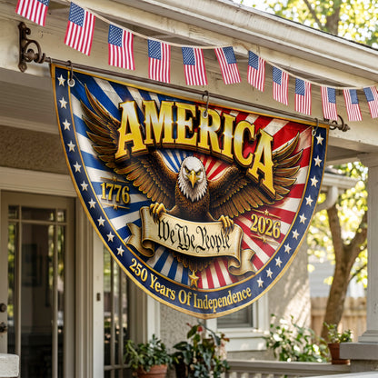 America 250th Anniversary Semicirle Flag, USA 1776-2026 Flag, Fourth of July Outdoor Decor ETHY-05156481