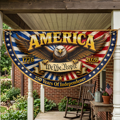 America 250th Anniversary Semicirle Flag, USA 1776-2026 Flag, Fourth of July Outdoor Decor ETHY-05156481