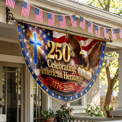 America 250th Anniversary Semicirle Flag, 1776–2026 Patriotic USA Independence Decor ETHY-05156481