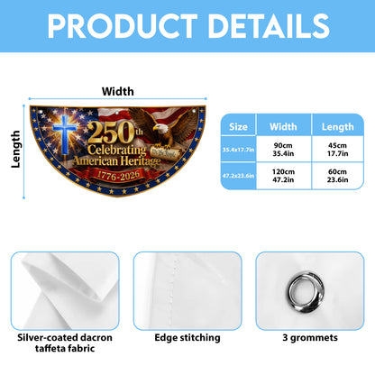 America 250th Anniversary Semicirle Flag, 1776–2026 Patriotic USA Independence Decor ETHY-05156481