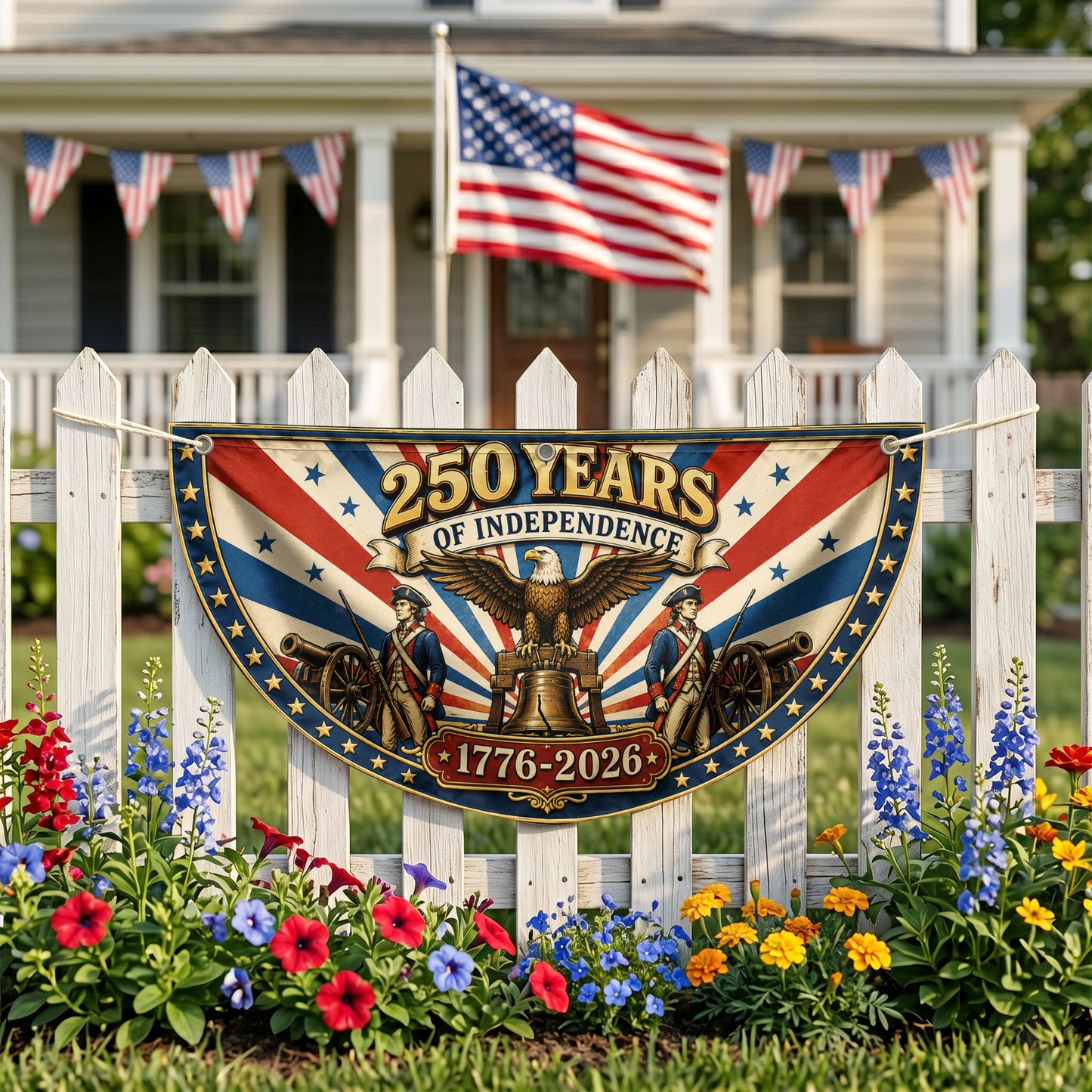 250th Anniversary United States Semicirle Flag, 1776-2026 Patriotic Flag, Patriotic Decoration ETHY-05156481