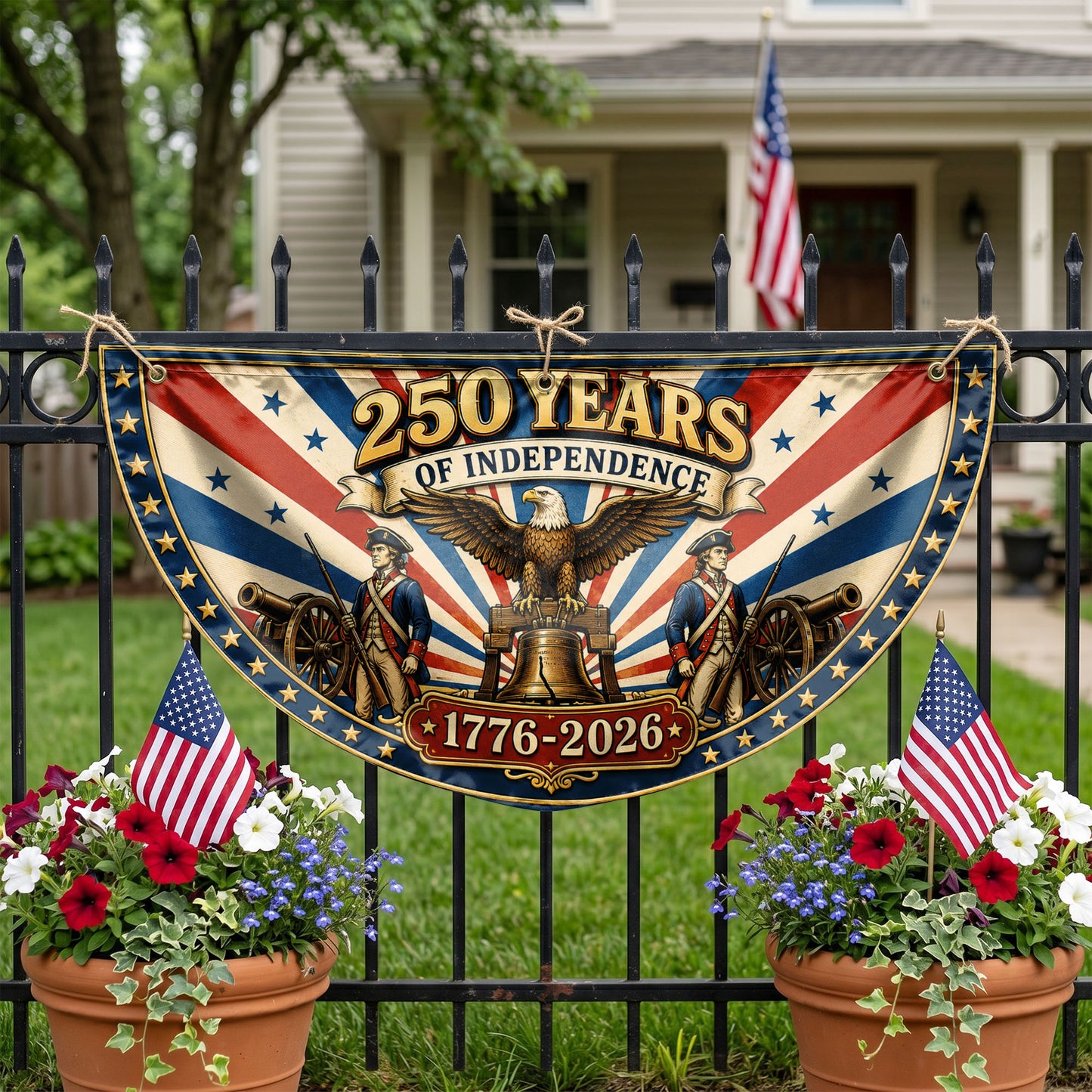 250th Anniversary United States Semicirle Flag, 1776-2026 Patriotic Flag, Patriotic Decoration ETHY-05156481