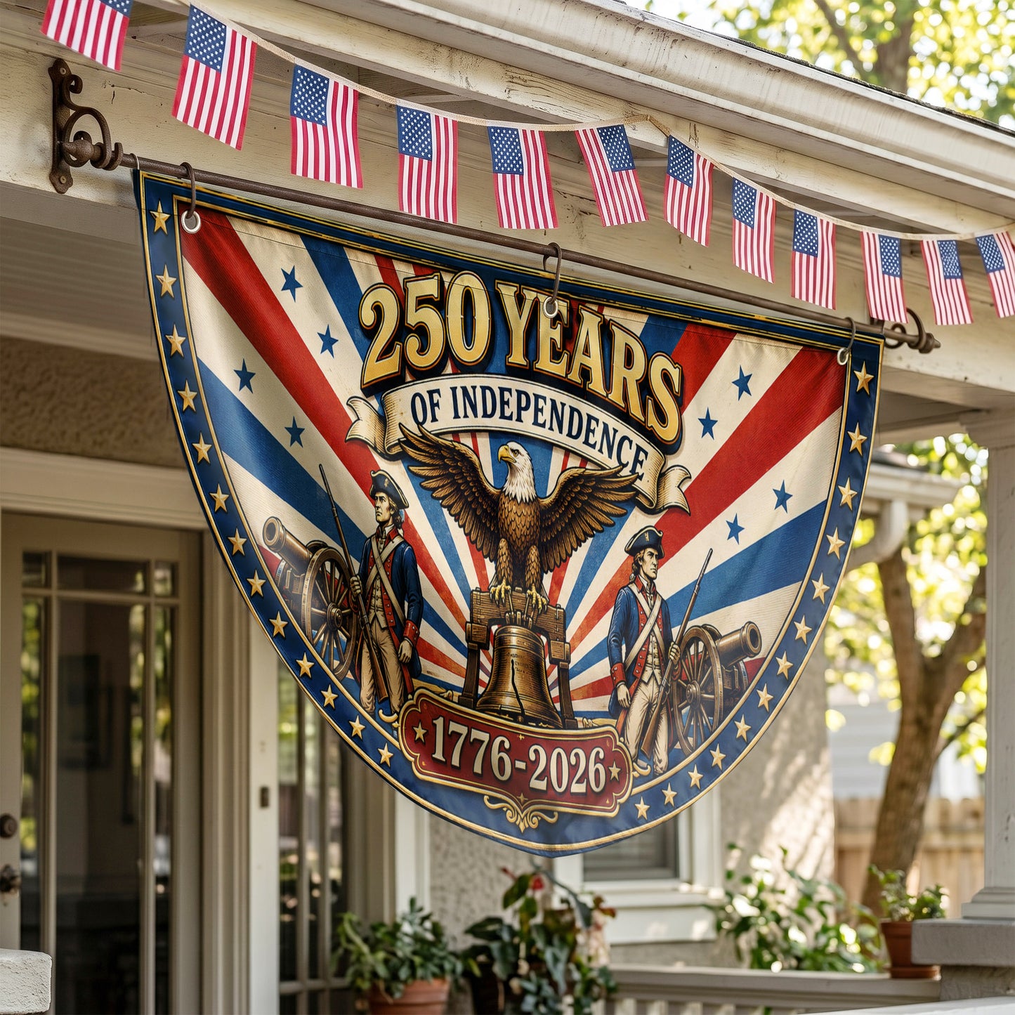 250th Anniversary United States Semicirle Flag, 1776-2026 Patriotic Flag, Patriotic Decoration ETHY-05156481