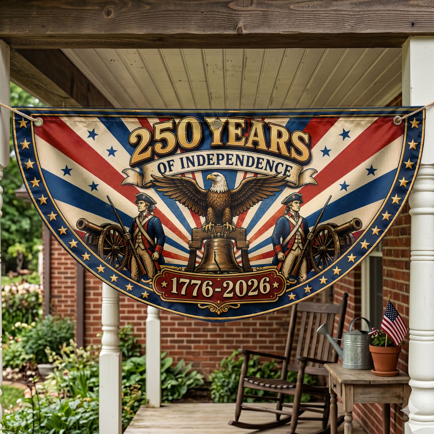 250th Anniversary United States Semicirle Flag, 1776-2026 Patriotic Flag, Patriotic Decoration ETHY-05156481