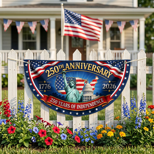 USA 250 Years Of Independence Semicirle Flag, Independence Day Gifts ETHY-05156481