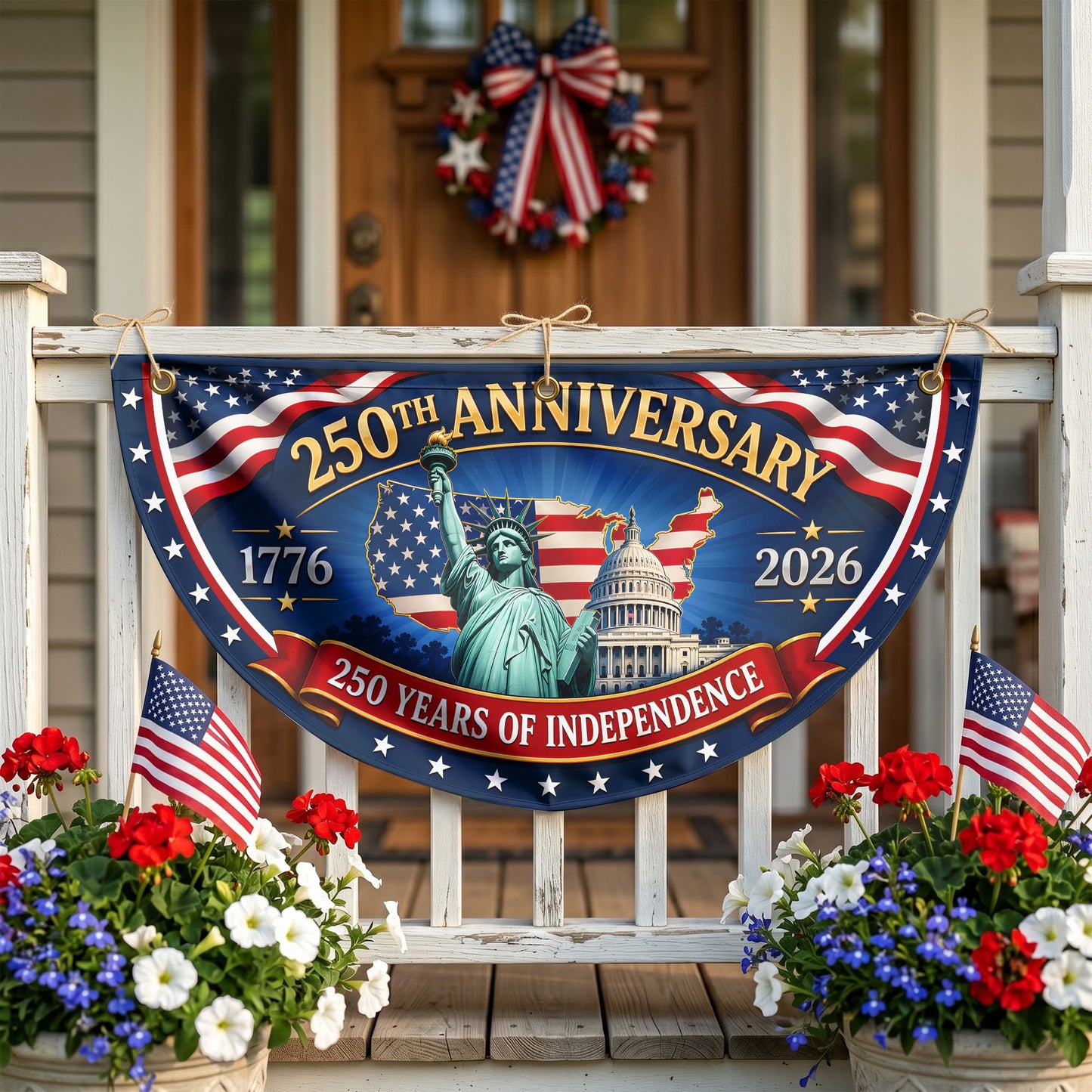 USA 250 Years Of Independence Semicirle Flag, Independence Day Gifts ETHY-05156481
