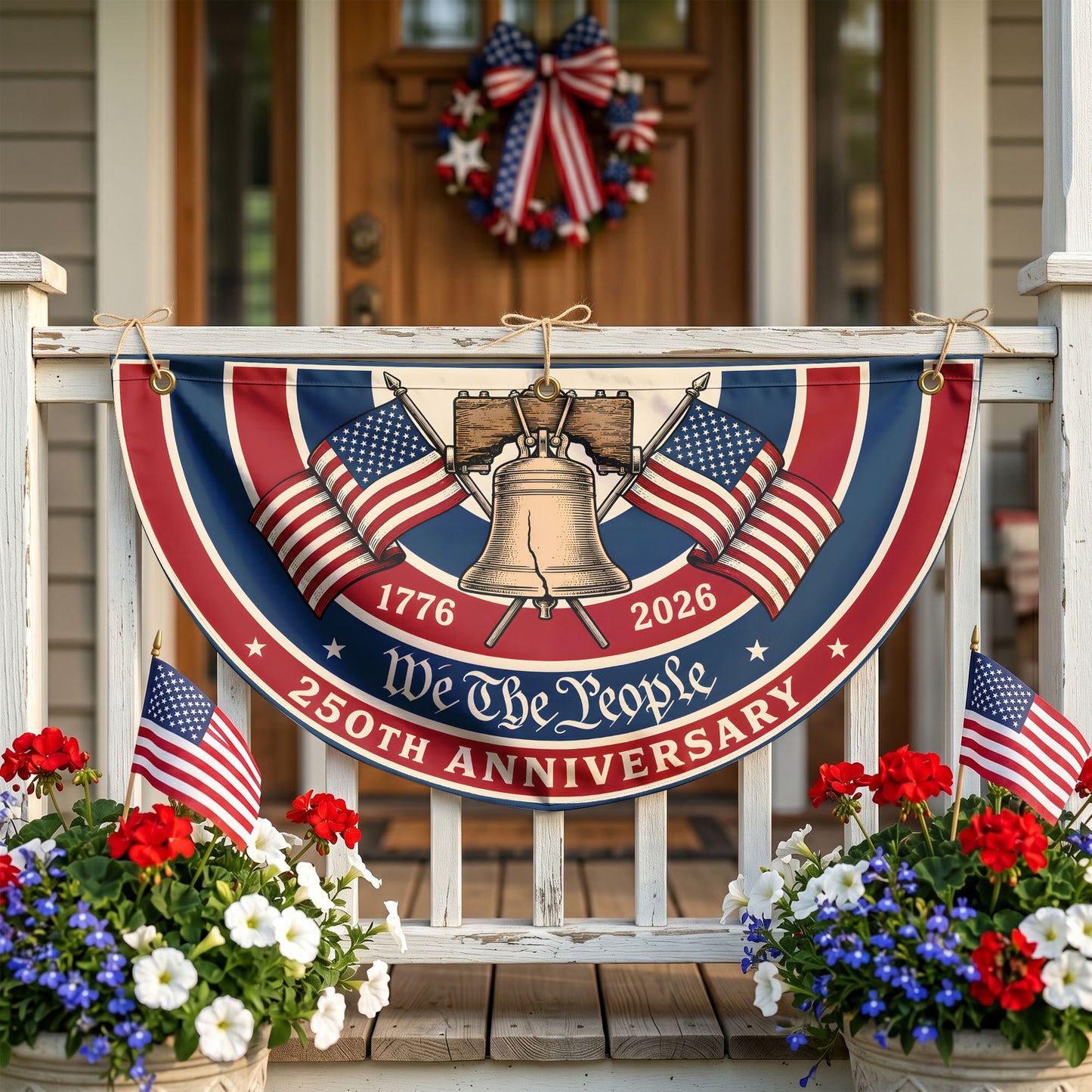 250 Anniversary USA We The People Semicirle Flag,1776-2026 Patriotic Decoration ETHY-05156481