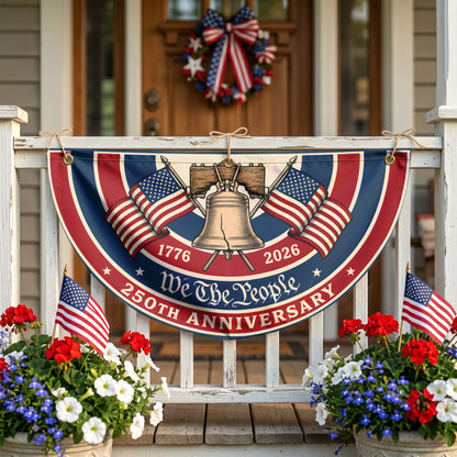 250 Anniversary USA We The People Semicirle Flag,1776-2026 Patriotic Decoration ETHY-05156481