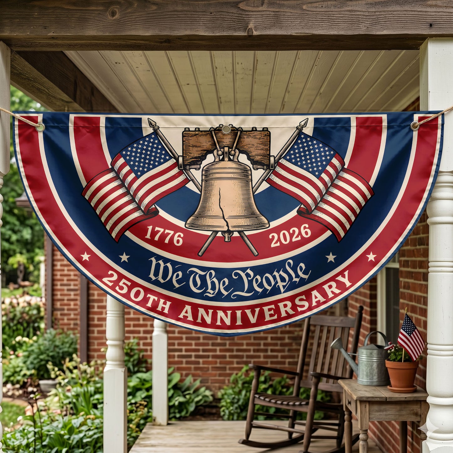 250 Anniversary USA We The People Semicirle Flag,1776-2026 Patriotic Decoration ETHY-05156481