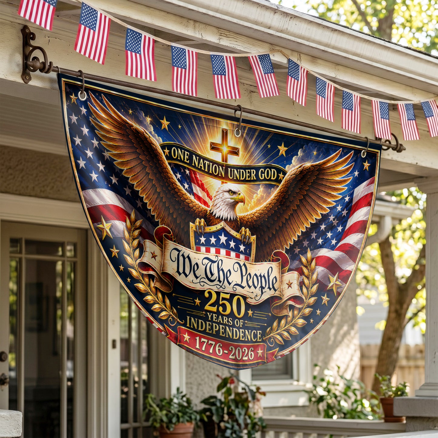 250 Years America Semicirle Flag, Patriotic Flag, 1776–2026 Eagle Flag, Independence Day Gifts ETHY-05156481