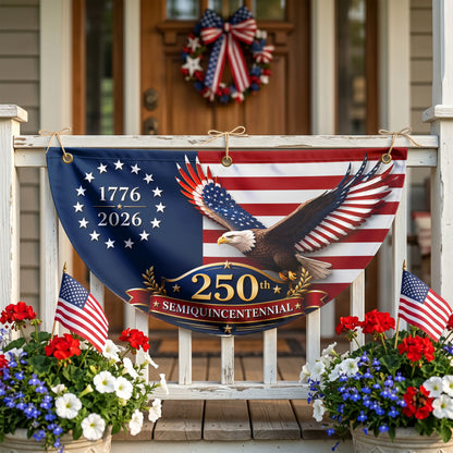 America 250th Anniversary Semicirle Flag, Patriotic Eagle Flag 1776-2026, Independence Day Outdoor Decor, 4th July Gifts ETHY-05156481