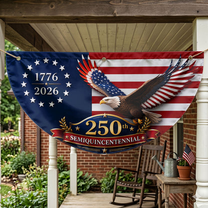 America 250th Anniversary Semicirle Flag, Patriotic Eagle Flag 1776-2026, Independence Day Outdoor Decor, 4th July Gifts ETHY-05156481