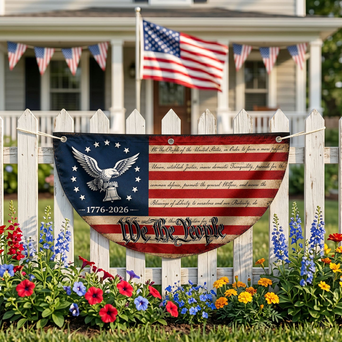 USA 250th Anniversary Semicirle Flag, 1776-2026 Patriotic Flag, 4th of July Gift ETHY-05156481
