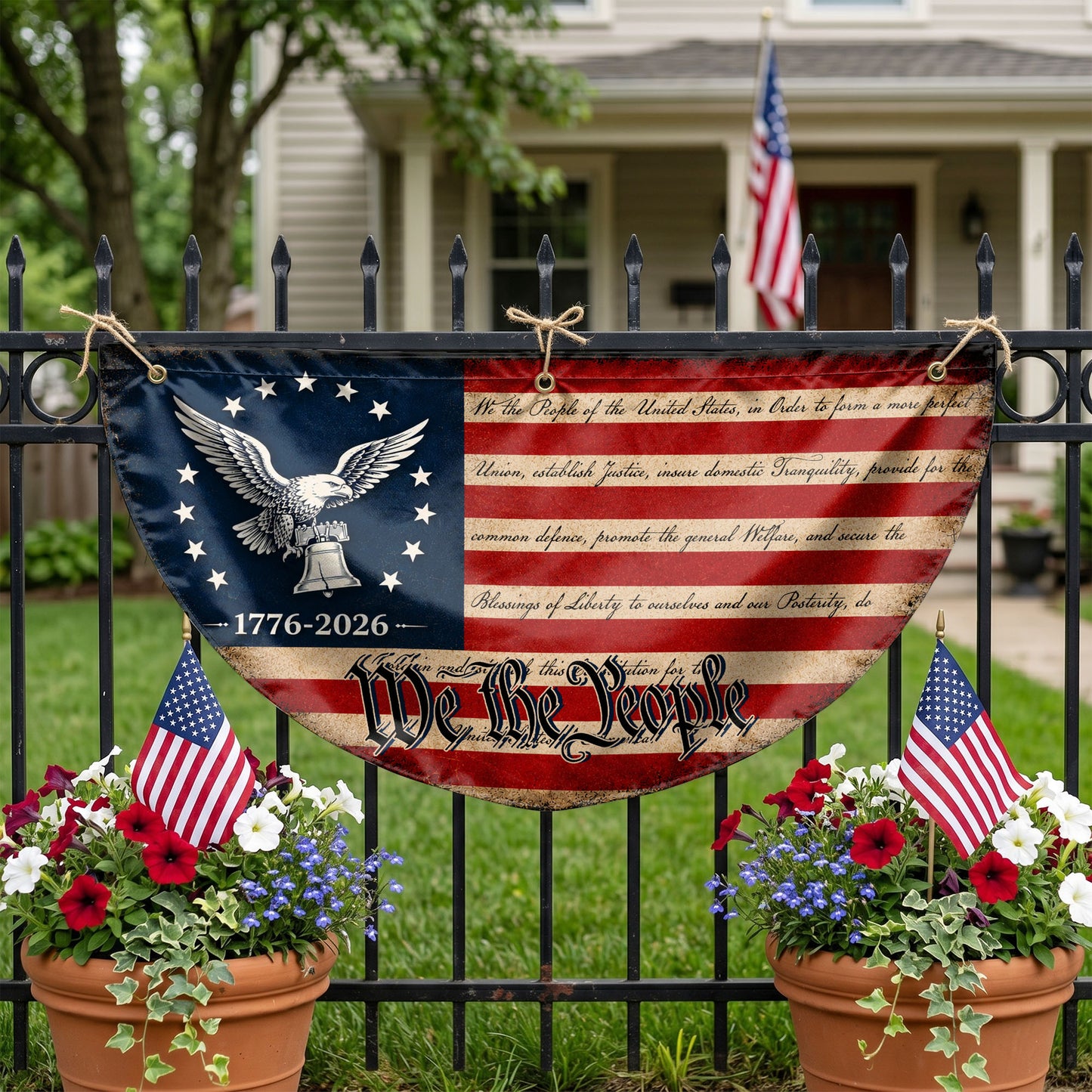USA 250th Anniversary Semicirle Flag, 1776-2026 Patriotic Flag, 4th of July Gift ETHY-05156481