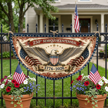 USA 250th Anniversary Semicirle Flag, 1776-2026 Patriotic Decor ETHY-05156481