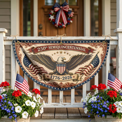USA 250th Anniversary Semicirle Flag, 1776-2026 Patriotic Decor ETHY-05156481