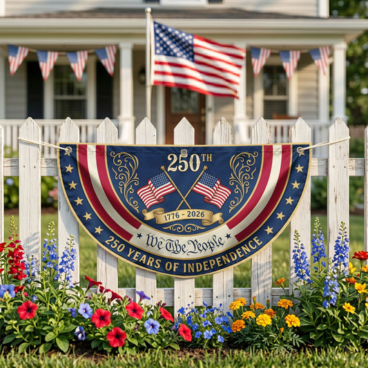 America 250 Semicirle Flag, 1776-2026 Patriotic Outdoor Flag, July 4th Decor ETHY-05156481