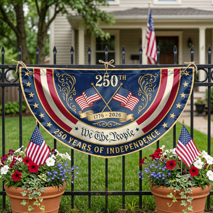 America 250 Semicirle Flag, 1776-2026 Patriotic Outdoor Flag, July 4th Decor ETHY-05156481