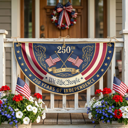 America 250 Semicirle Flag, 1776-2026 Patriotic Outdoor Flag, July 4th Decor ETHY-05156481