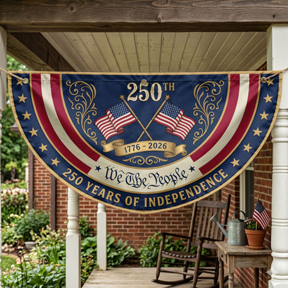 America 250 Semicirle Flag, 1776-2026 Patriotic Outdoor Flag, July 4th Decor ETHY-05156481