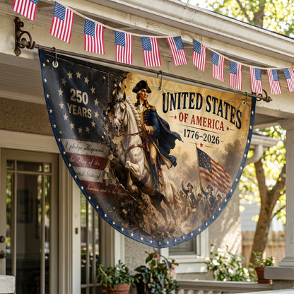 250th Anniversary Semicirle Flag, 250 Years Of Freedom Flag, USA Patriotic Gift ETHY-05156481