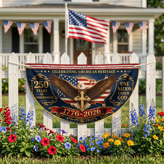 250 Years Of Freedom Semicirle Flag, 1776-2026 Patriotic Decor ETHY-05156481