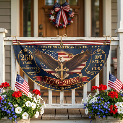 250 Years Of Freedom Semicirle Flag, 1776-2026 Patriotic Decor ETHY-05156481