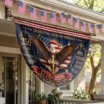 250 Years Of Freedom Semicirle Flag, 1776-2026 Patriotic Decor ETHY-05156481