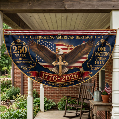250 Years Of Freedom Semicirle Flag, 1776-2026 Patriotic Decor ETHY-05156481