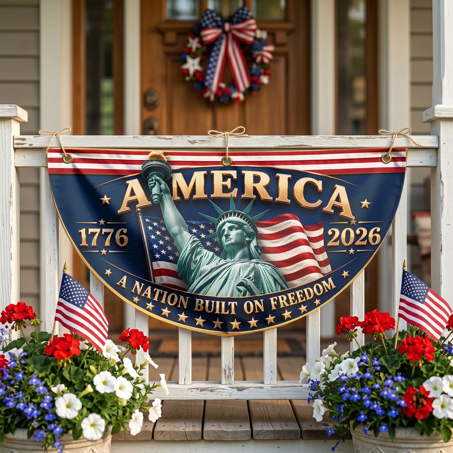 250 Years America Semicirle Flag, Patriotic Flag, 1776–2026 USA Patriotic Decoration ETHY-05156481