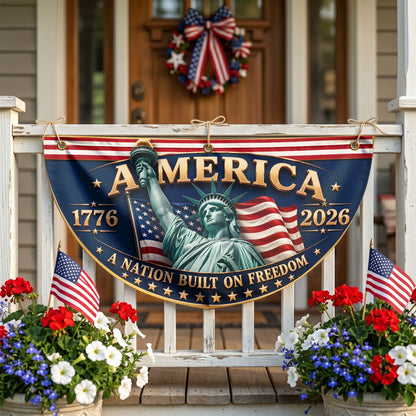 250 Years America Semicirle Flag, Patriotic Flag, 1776–2026 USA Patriotic Decoration ETHY-05156481